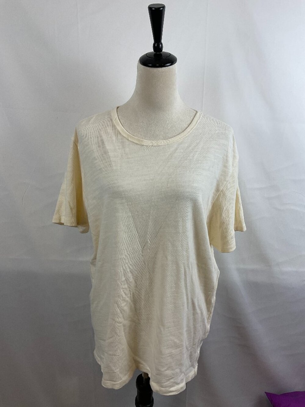 Rag & Bone Oversized Knit T-Shirt L Cream Short Sleeve